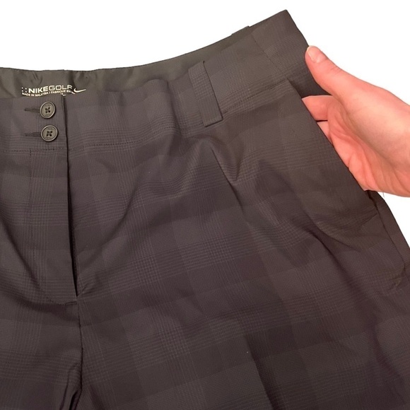 NIKE Golf Dri-Fit Stay Cool Black Grey Plaid Lightweight Straight Athletic Pants - Picture 5 of 12